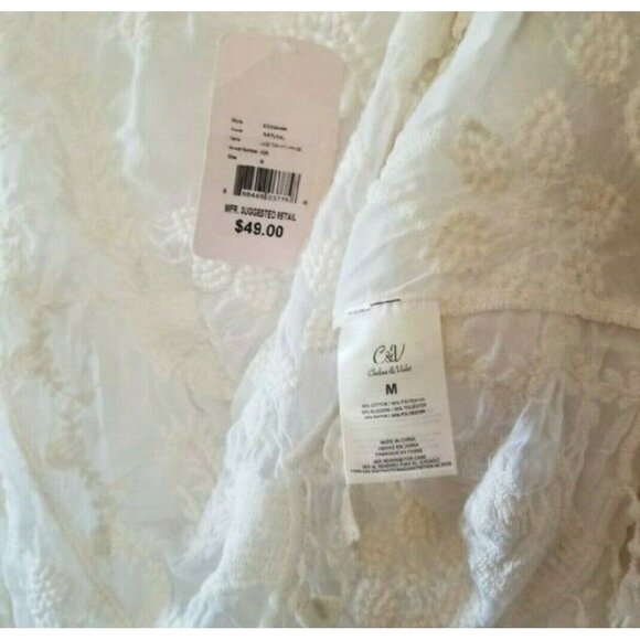 NWT Chelsea & Violet Lace Top w/ Fringe - Picture 4 of 6